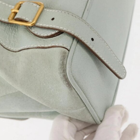 GUCCI Bamboo Backpack Suede Outlet Light Blue Gold main image 5